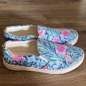 Lilly Pulitzer Blue and Pink Floral Sneakers